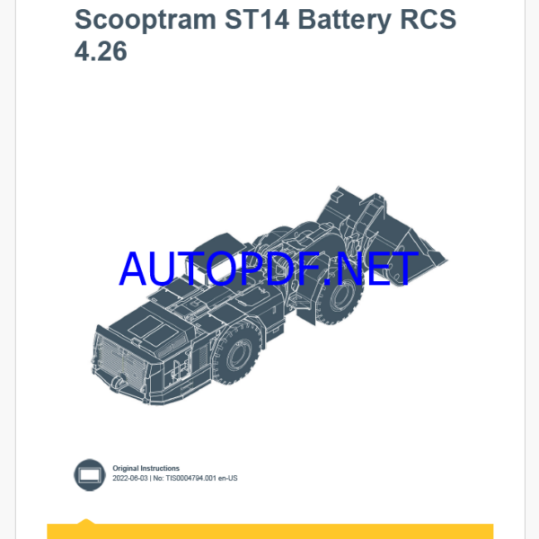 Epiroc Scooptram ST14 Battery RCS 4.26 Control System Manual