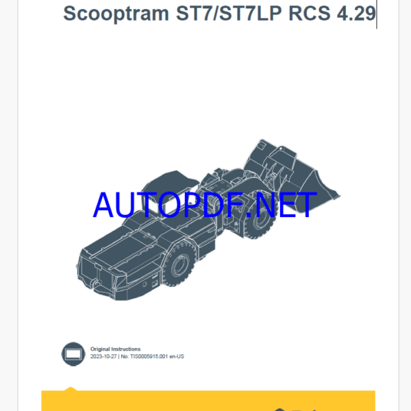 Epiroc Scooptram ST7 and ST7LP RCS 4.29 Control System Manual