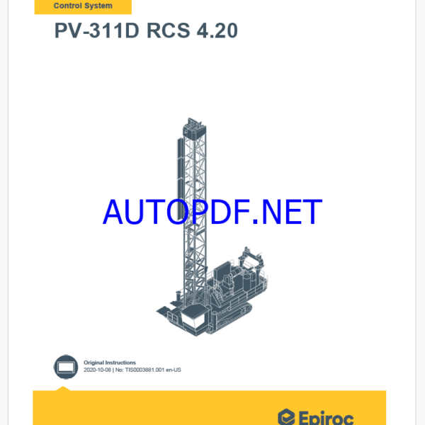 Epiroc PV-311D RCS 4.20 Pit Viper Control System Manual