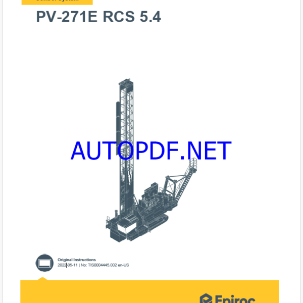 Epiroc PV-271E RCS 5.4 Pit Viper Control System Manual