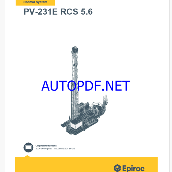 Epiroc PV-231E RCS 5.6 Pit Viper Control System Manual