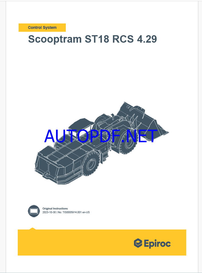 Epiroc Scooptram ST18 RCS 4.29 Control System Manual