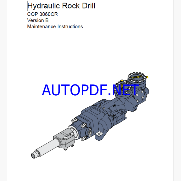 Atlas Copco Hydraulic Rock Drill COP 3060CR Version B Maintenance Manual