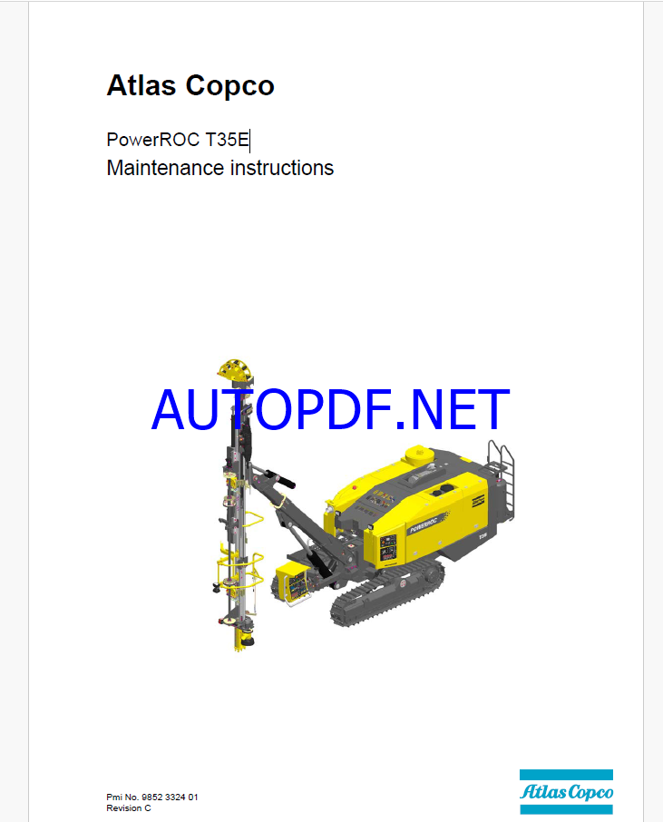 Atlas Copco PowerROC T35E Maintenance Manual