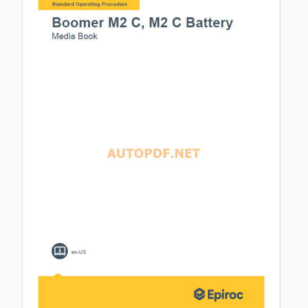 Epiroc Boomer M2 C,M2 C Battery Component Removal and Installation Instructions