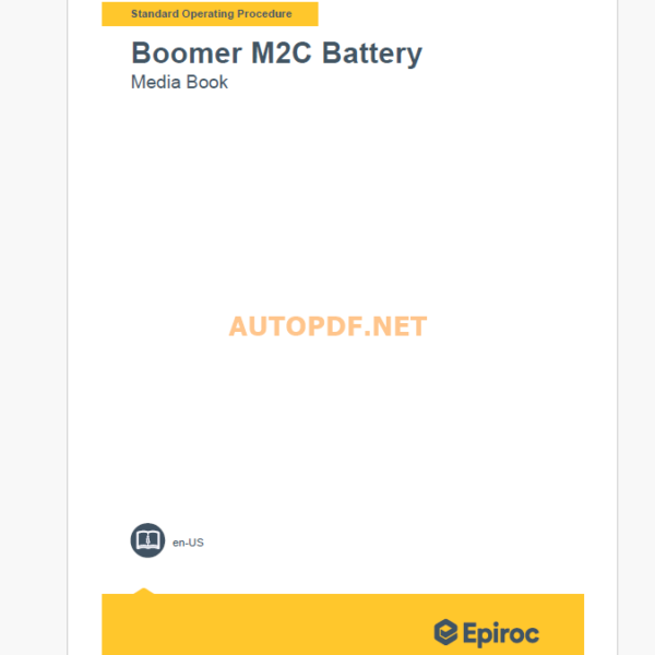 Epiroc Boomer M2C Battery Component Removal and Installation Instructions