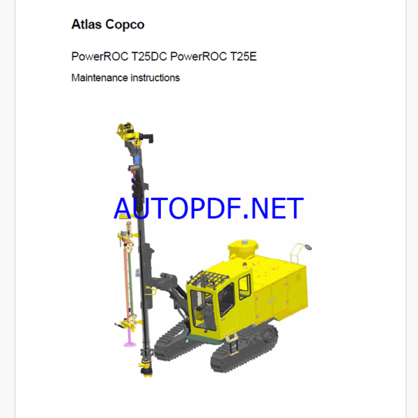 Atlas Copco PowerROC T25DC PowerROC T25E Maintenance Manual