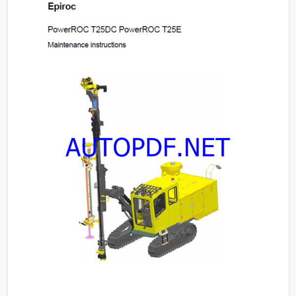 Atlas Copco PowerROC T25DC PowerROC T25E Maintenance Manual