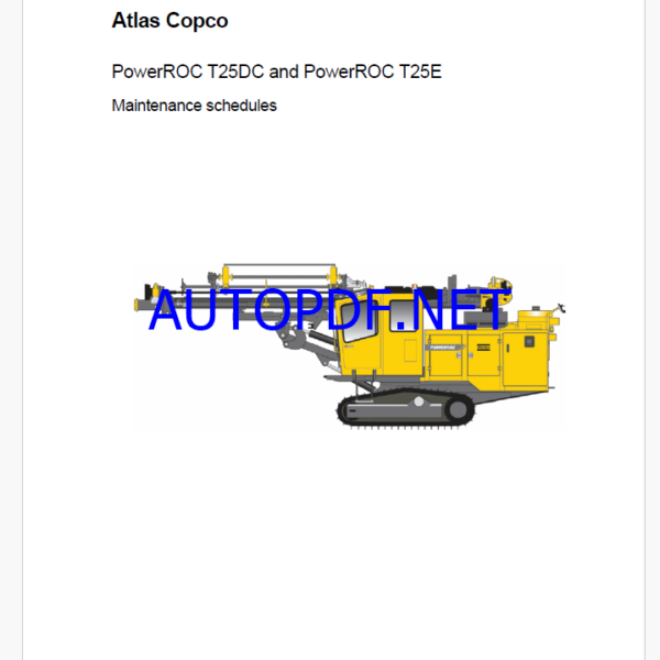 Atlas Copco PowerROC T25DC and PowerROC T25E Maintenance Manual