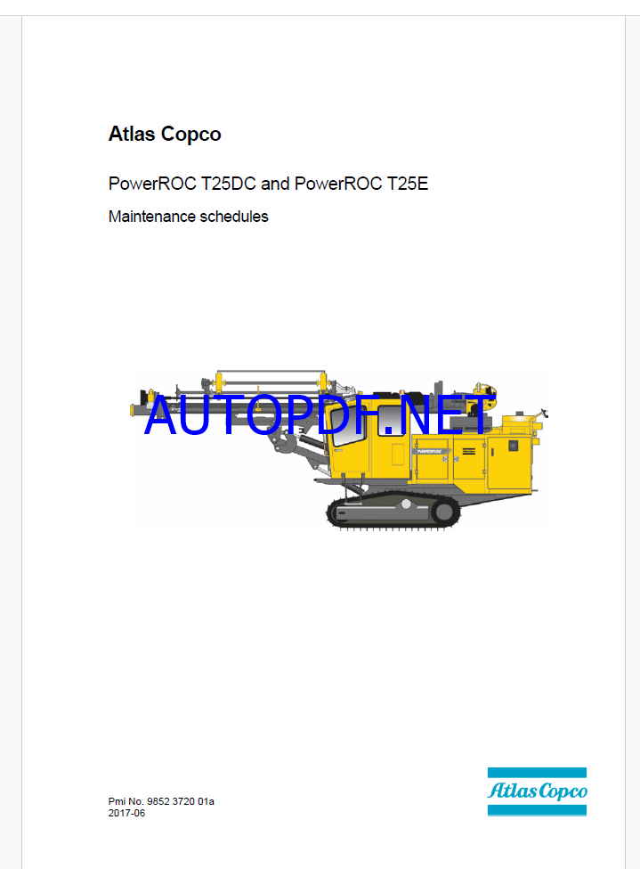 Atlas Copco PowerROC T25DC and PowerROC T25E Maintenance Manual