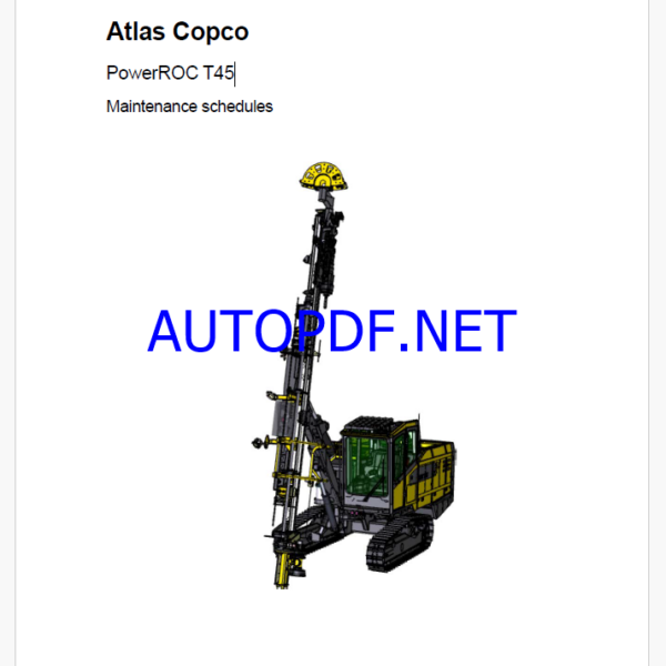 Atlas Copco PowerROC T45 Maintenance Manual