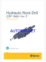 Atlas Copco Hydraulic Rock Drills COP 1840+ Ver. F Maintenance Manual