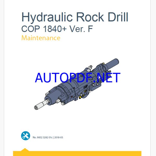 Atlas Copco Hydraulic Rock Drills COP 1840+ Ver. F Maintenance Manual