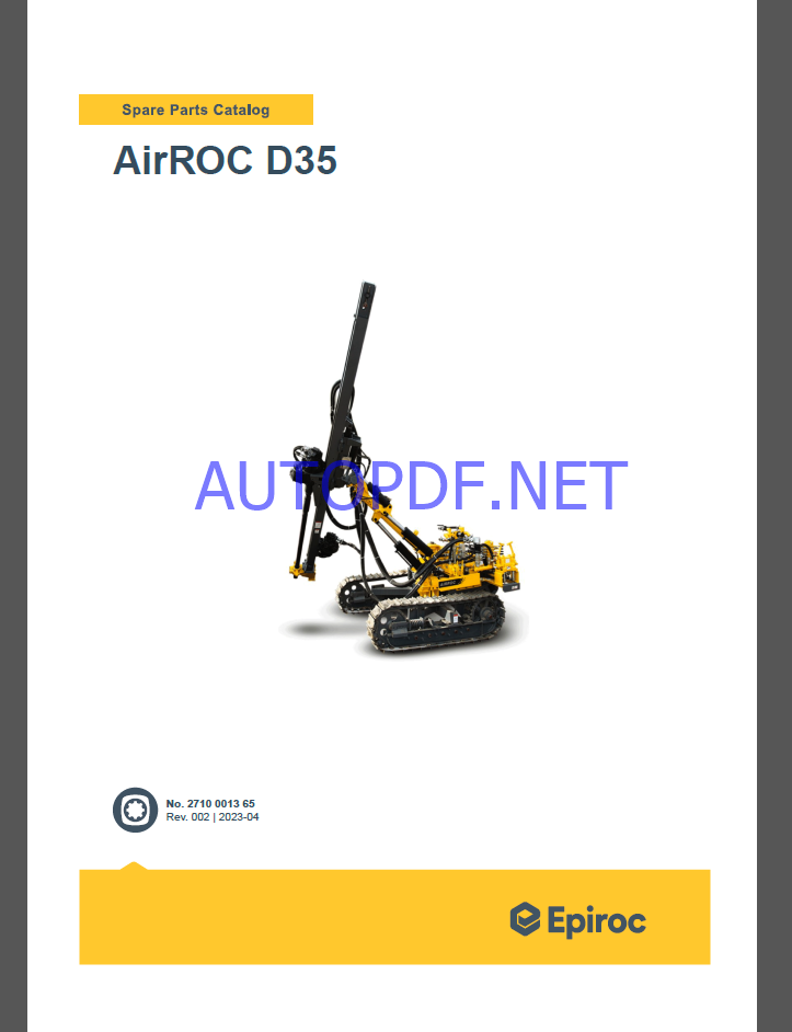 Epiroc AirROC D35 Spare Parts Catalog