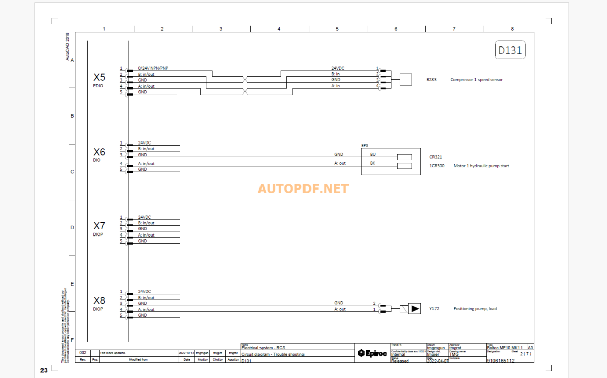 Epiroc Boltec E10 S Diagrams and Drawings Manual