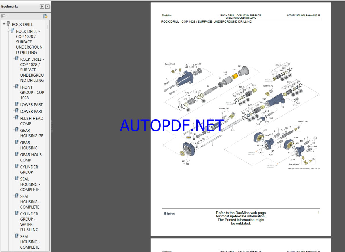 Epiroc Boltec S10 M Spare parts catalog