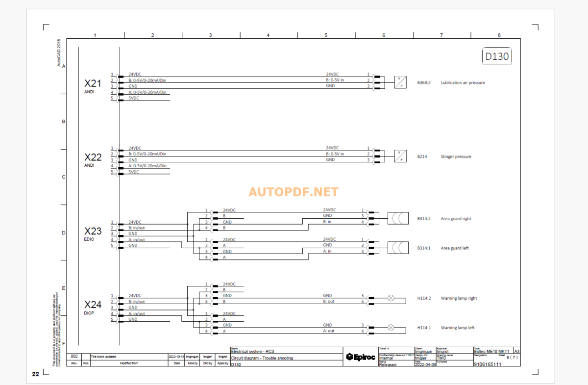 Epiroc Boltec M 10 Diagrams and Drawings Manual