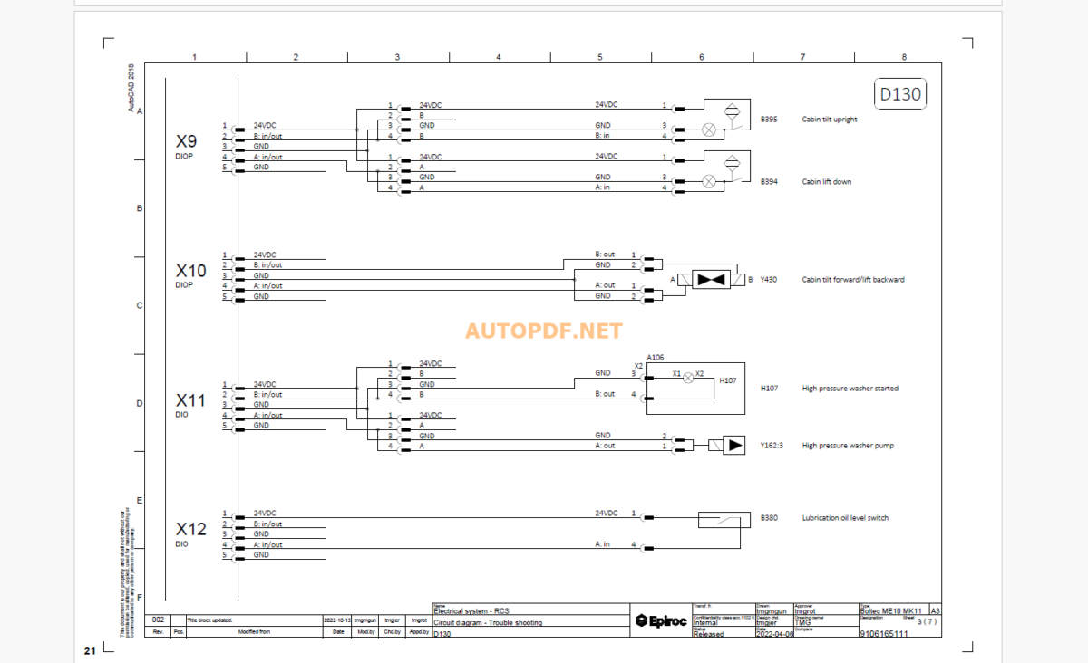 Epiroc Boltec M10 SG Diagrams and Drawings Manual