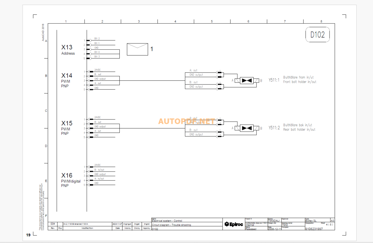 Epiroc Boltec SL Diagrams and Drawings Manual