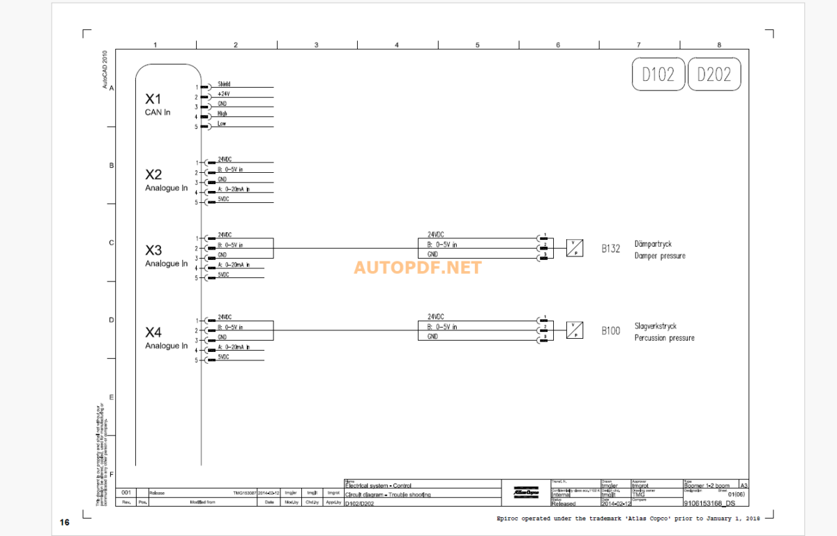 Epiroc Boomer M2 C Battery Diagrams and Drawings Manual