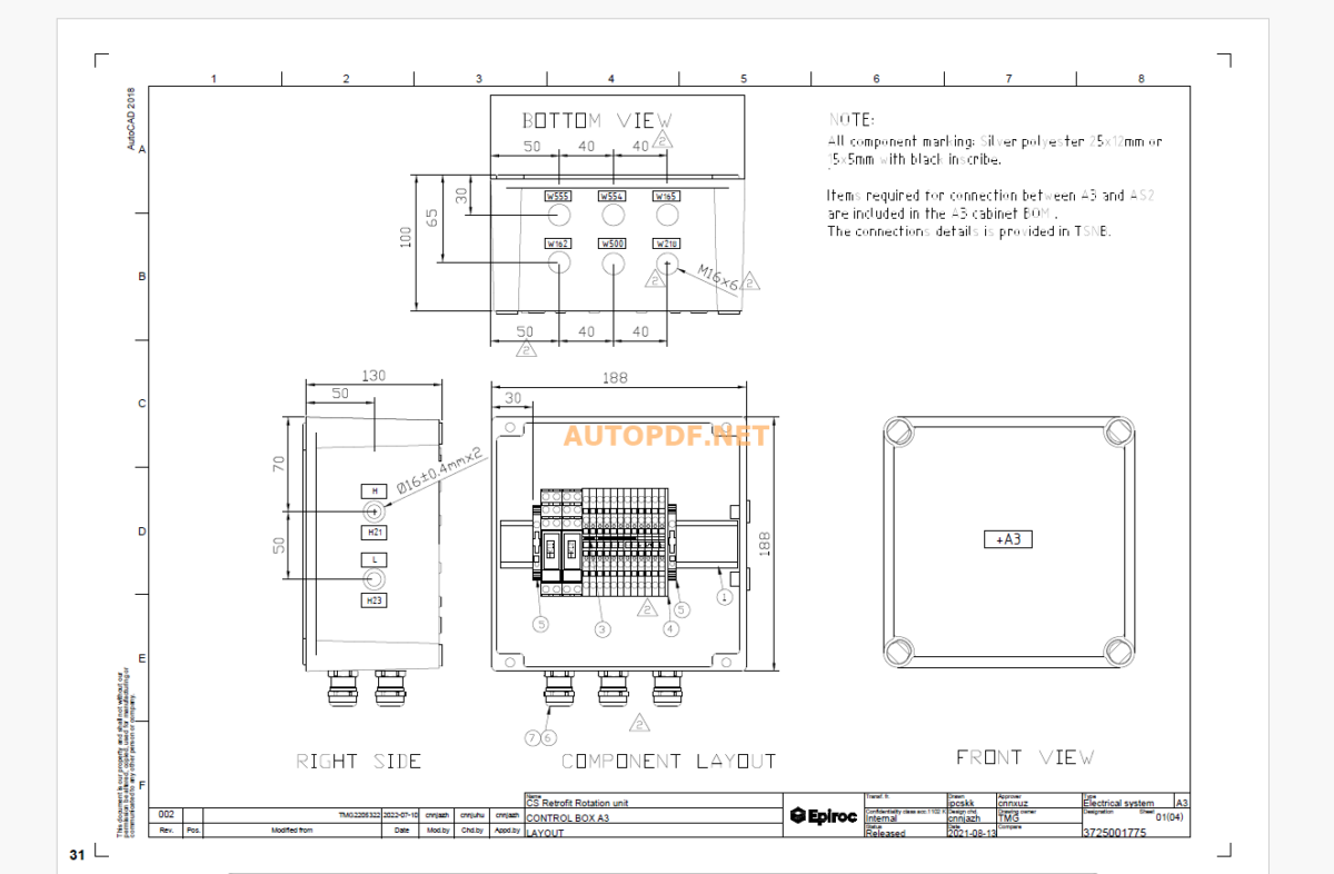 Epiroc Boomer C8C Diagrams and Drawings Manual