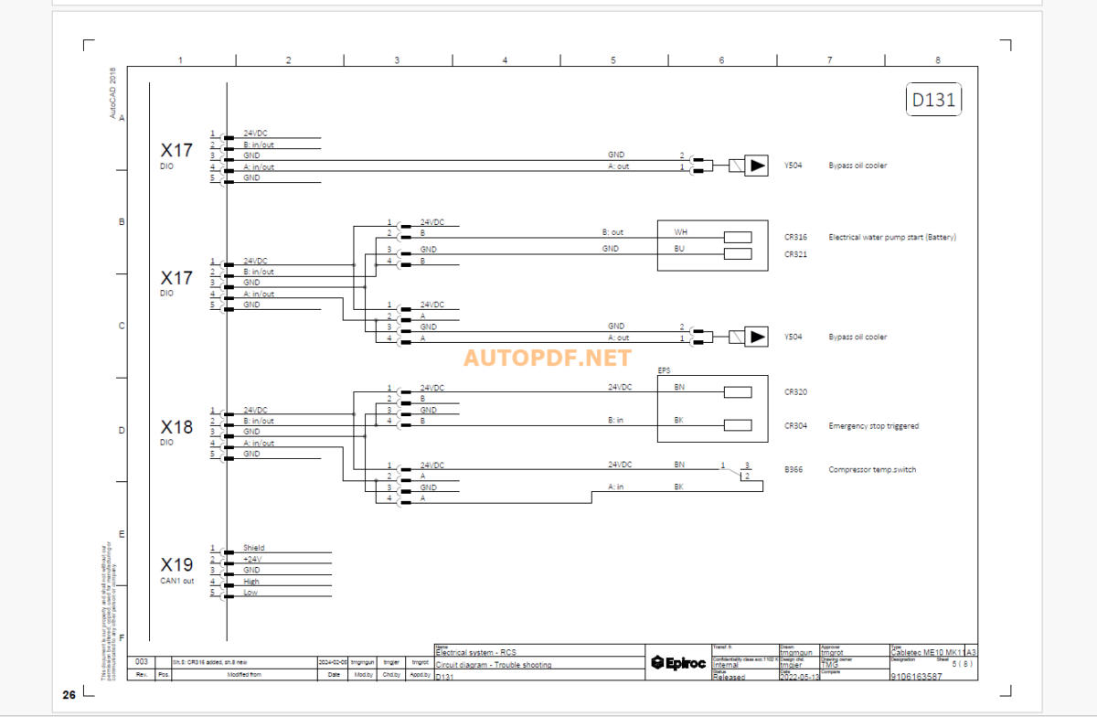 Epiroc Cabletec M 10 S Diagrams and Drawings Manual