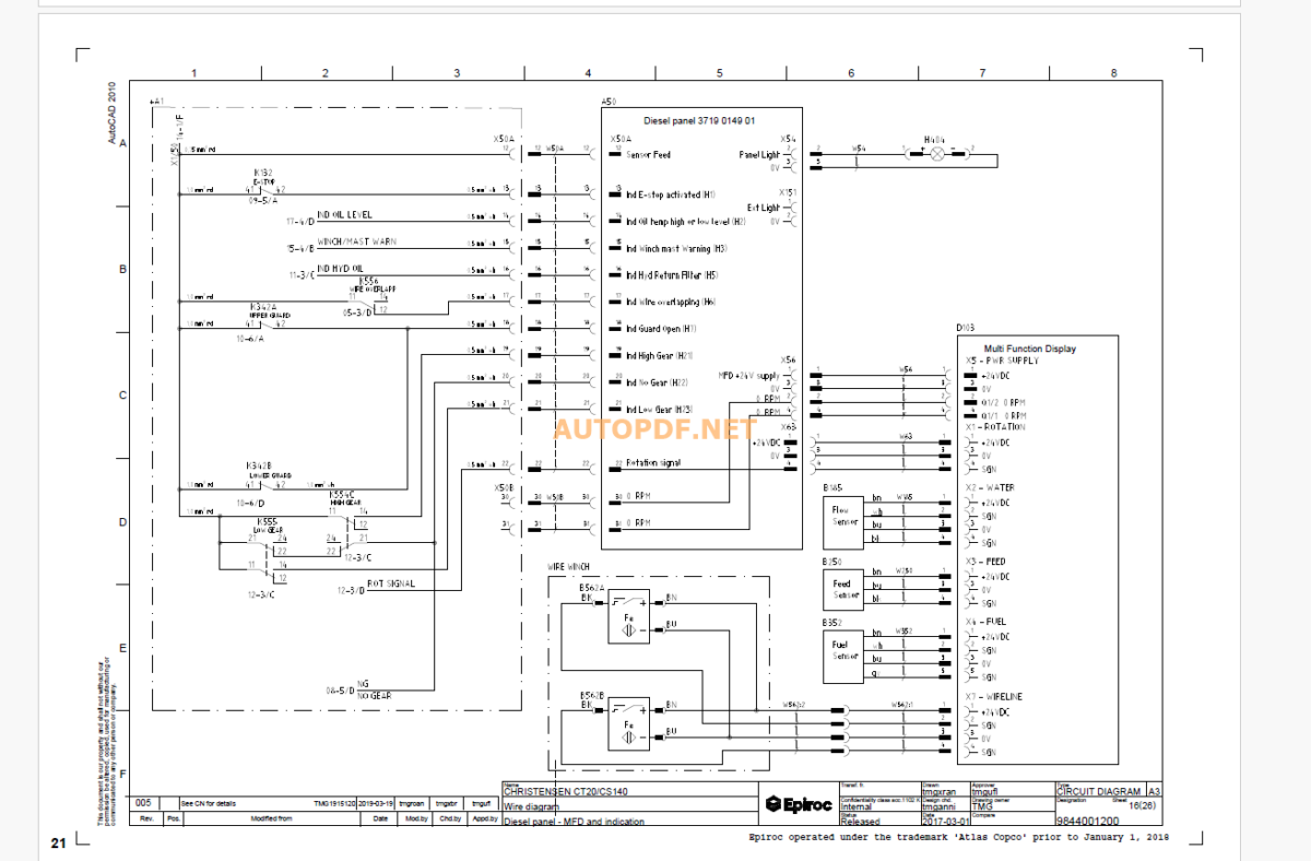 Epiroc Cabletec 140C Diagrams and Drawings Manual