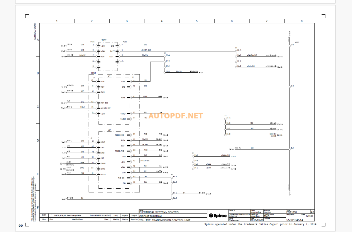 Epiroc WJD-4.2(Scooptram EST1030 Diagrams and Drawings Manual Epiroc WJD-4.2(Scooptram EST1030 Diagrams and Drawings Manual