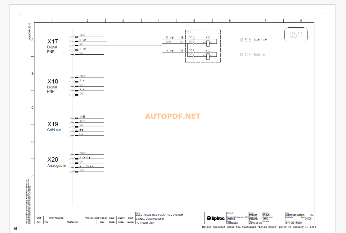 Epiroc Diamec Smart 8 Diagrams and Drawings Manual