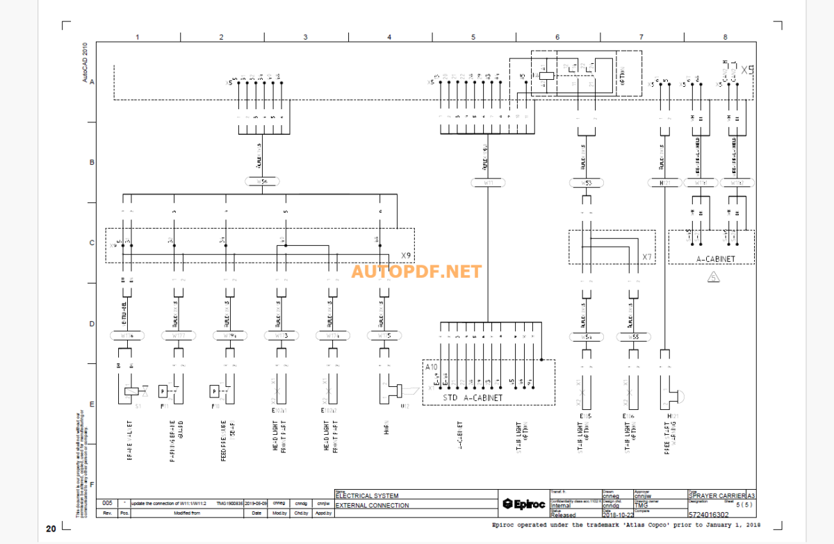 Epiroc Concrete Spraying Equipment MCS30 Diagrams and Drawings Manual