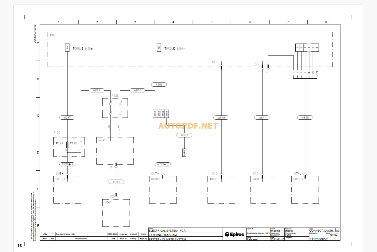 Epiroc M-E Battery Diagrams and Drawings Manual