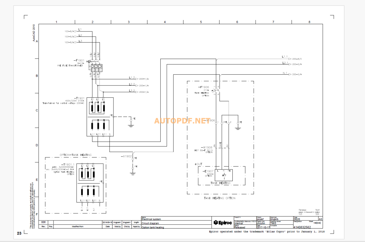 Epiroc Concrete Spraying Equipment Meyco SE20 Diagrams and Drawings Manual