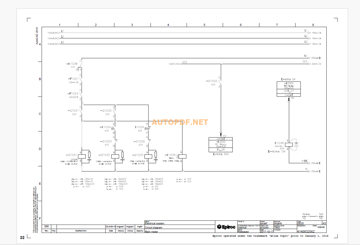 Epiroc Concrete Spraying Equipment Meyco SE30 Diagrams and Drawings Manual