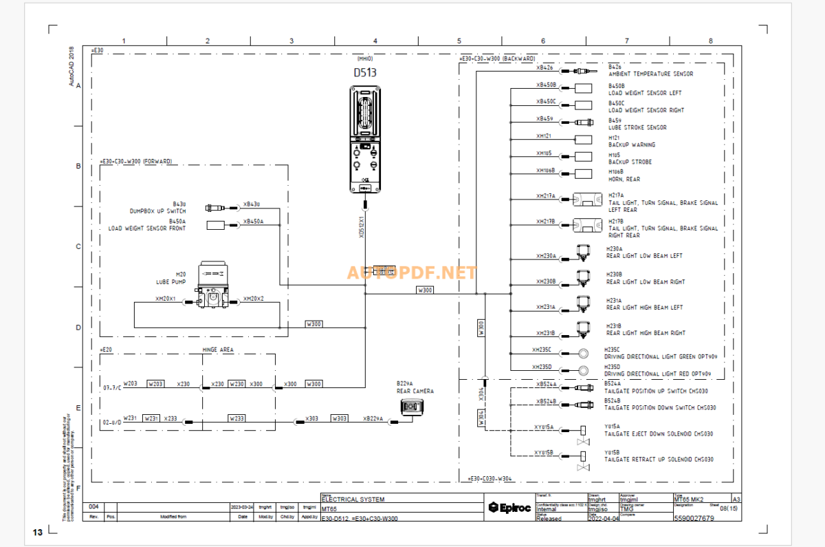 Epiroc Minetruck MT54 S Diagrams and Drawings Manual