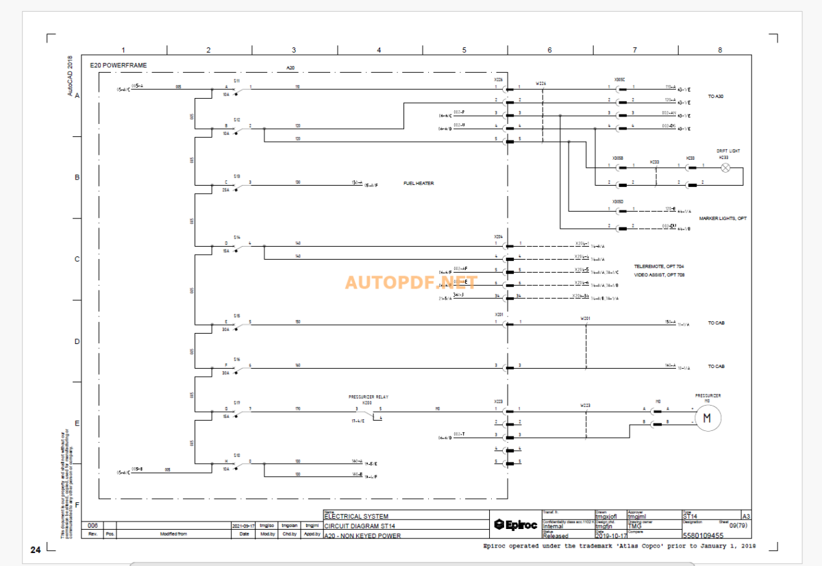 Epiroc Scooptram EST14 Diagrams and Drawings Manual