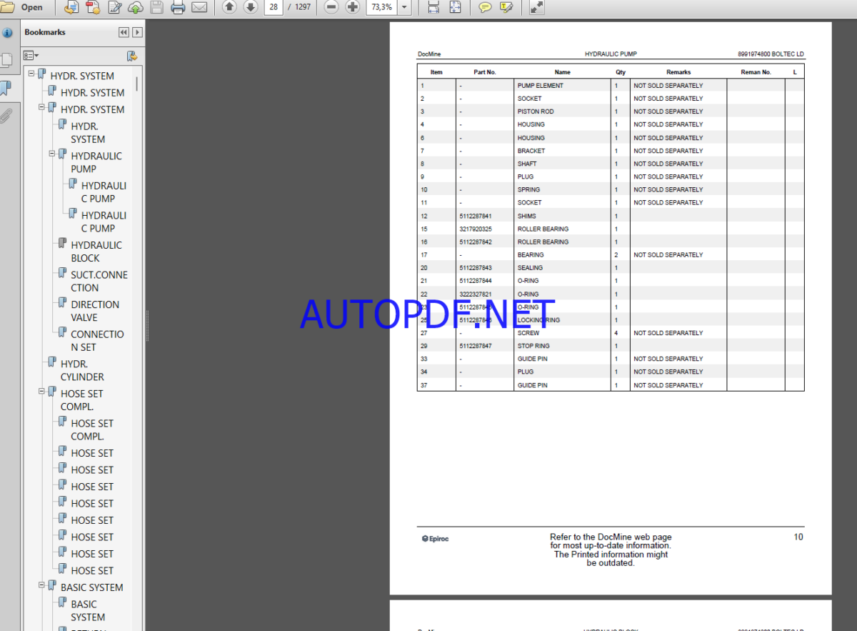 Epiroc Boltec L D Spare parts catalog