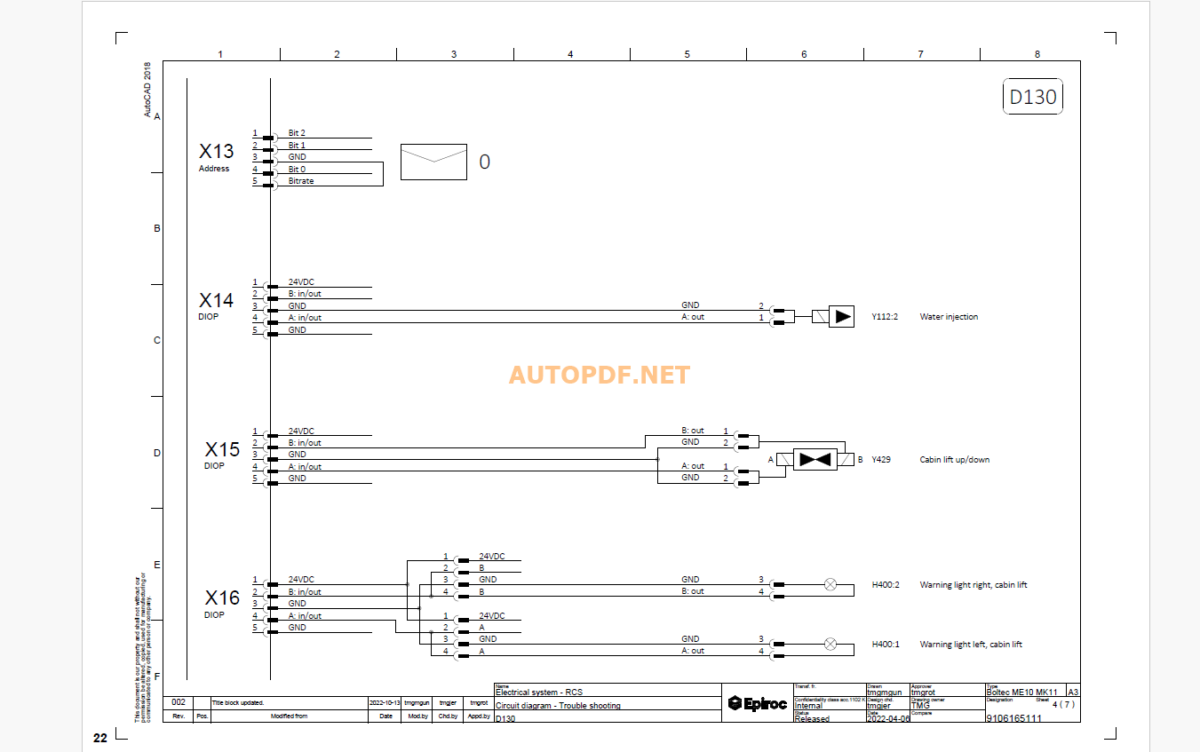 Epiroc Boltec M10 SG Diagrams and Drawings Manual