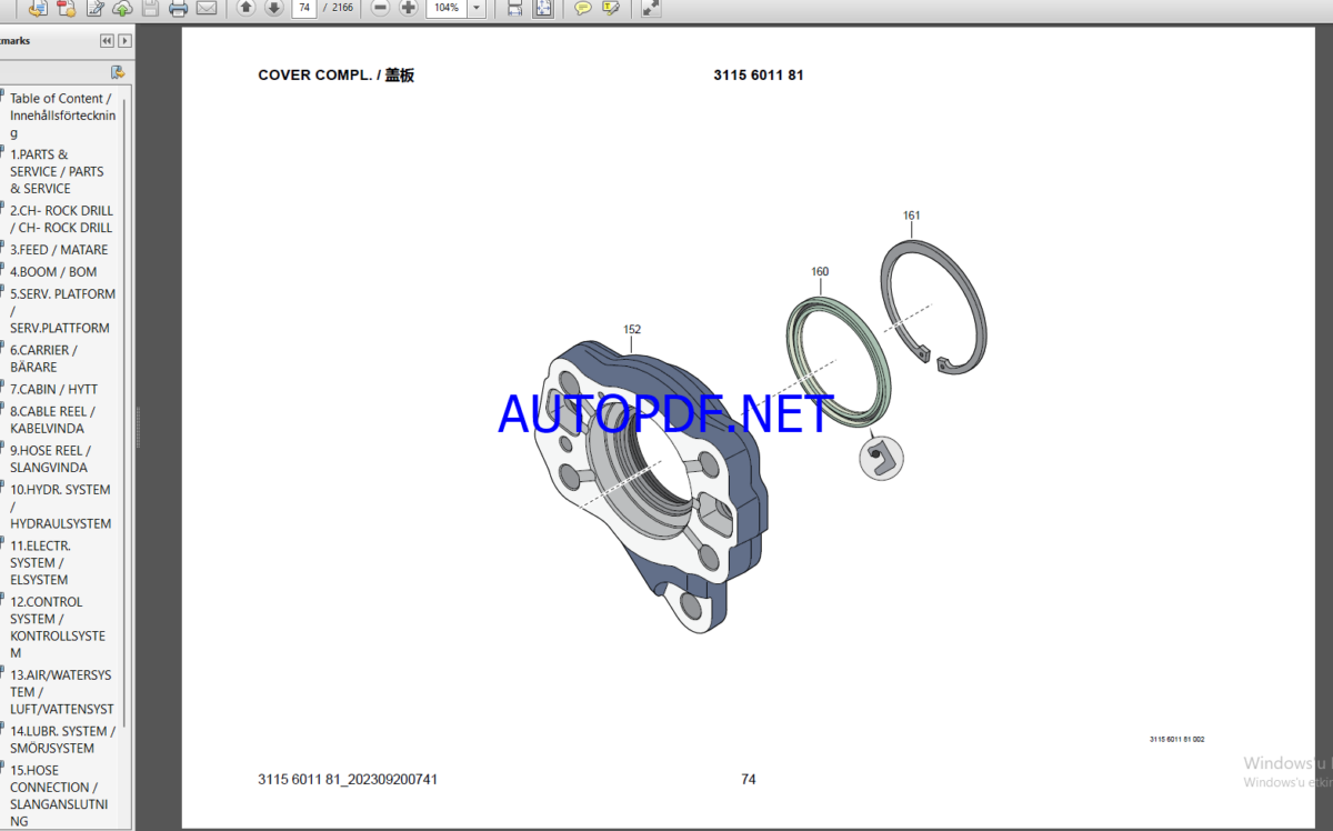 Epiroc Boomer XE3 C Spare parts catalog