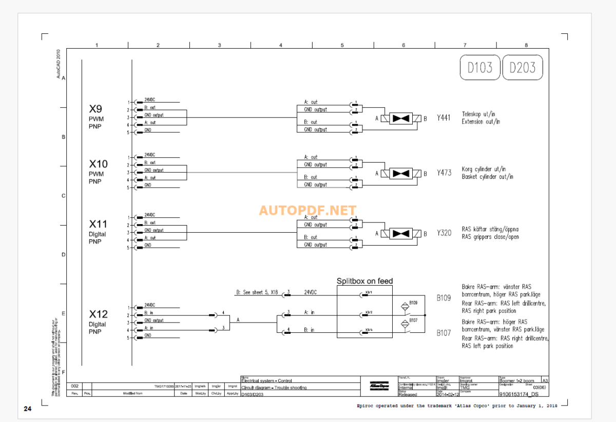 Epiroc Boomer E1 C Diagrams and Drawings Manual