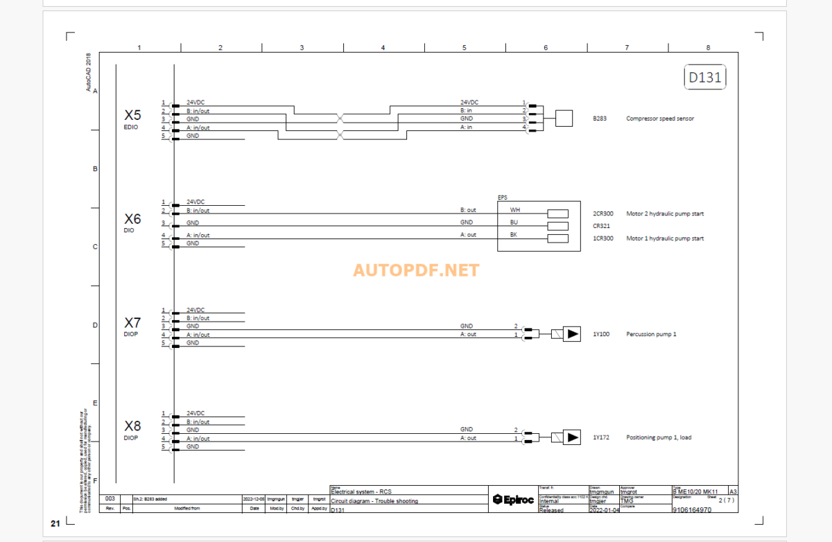 Epiroc Boomer E10 S DH Diagrams and Drawings Manual