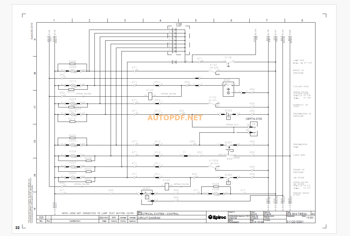 Epiroc Boomer M2 D Diagrams and Drawings Manual