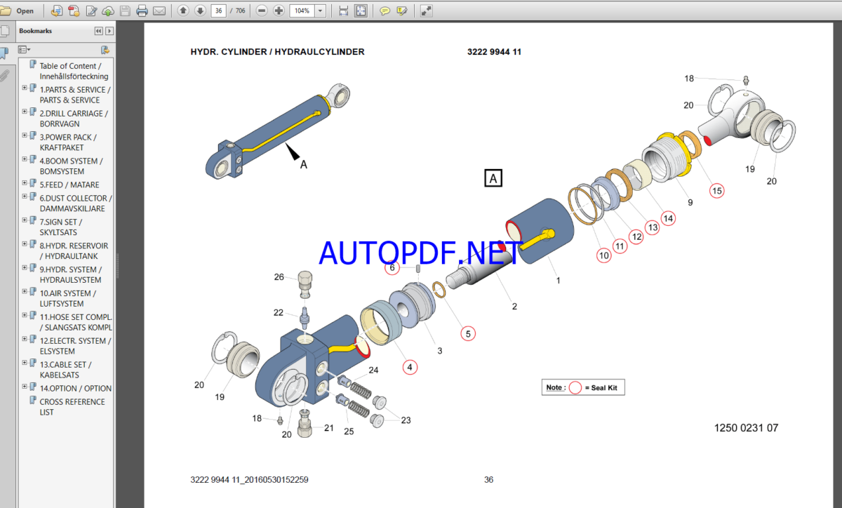 Epiroc FlexiROC T15 R -01 Tier4 Final Spare parts catalog