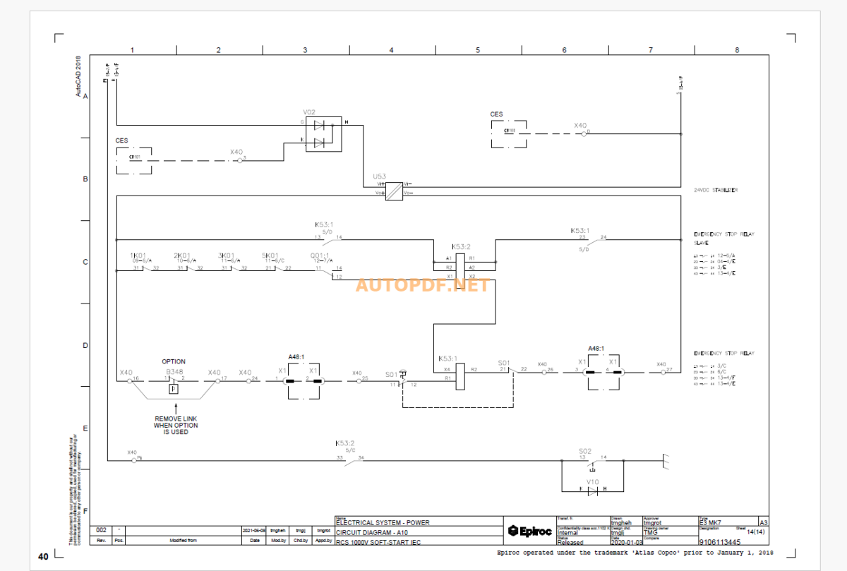 Epiroc Boomer XE3 C Diagrams and Drawings Manual