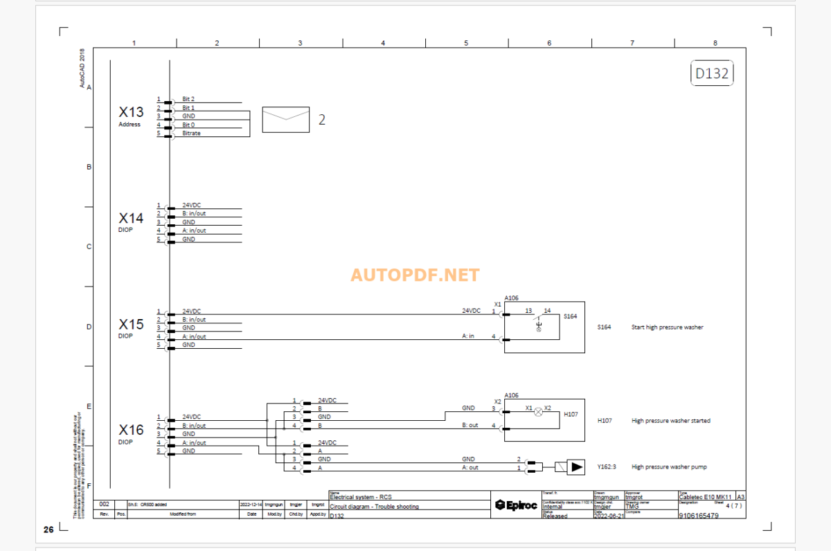 Epiroc Cabletec E10 S Diagrams and Drawings Manual