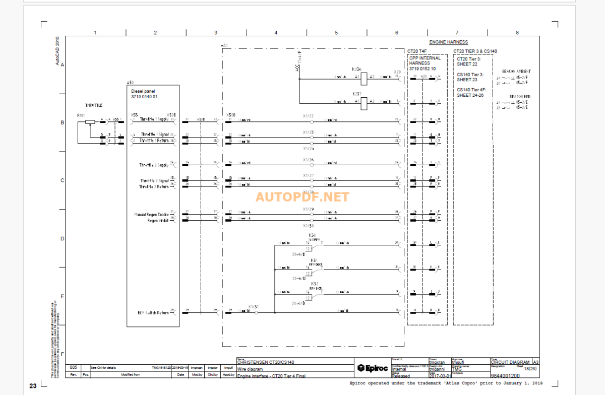 Epiroc Cabletec 140C Diagrams and Drawings Manual