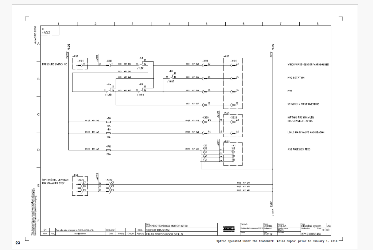 Epiroc Cabletec CT20 Diagrams and Drawings Manual