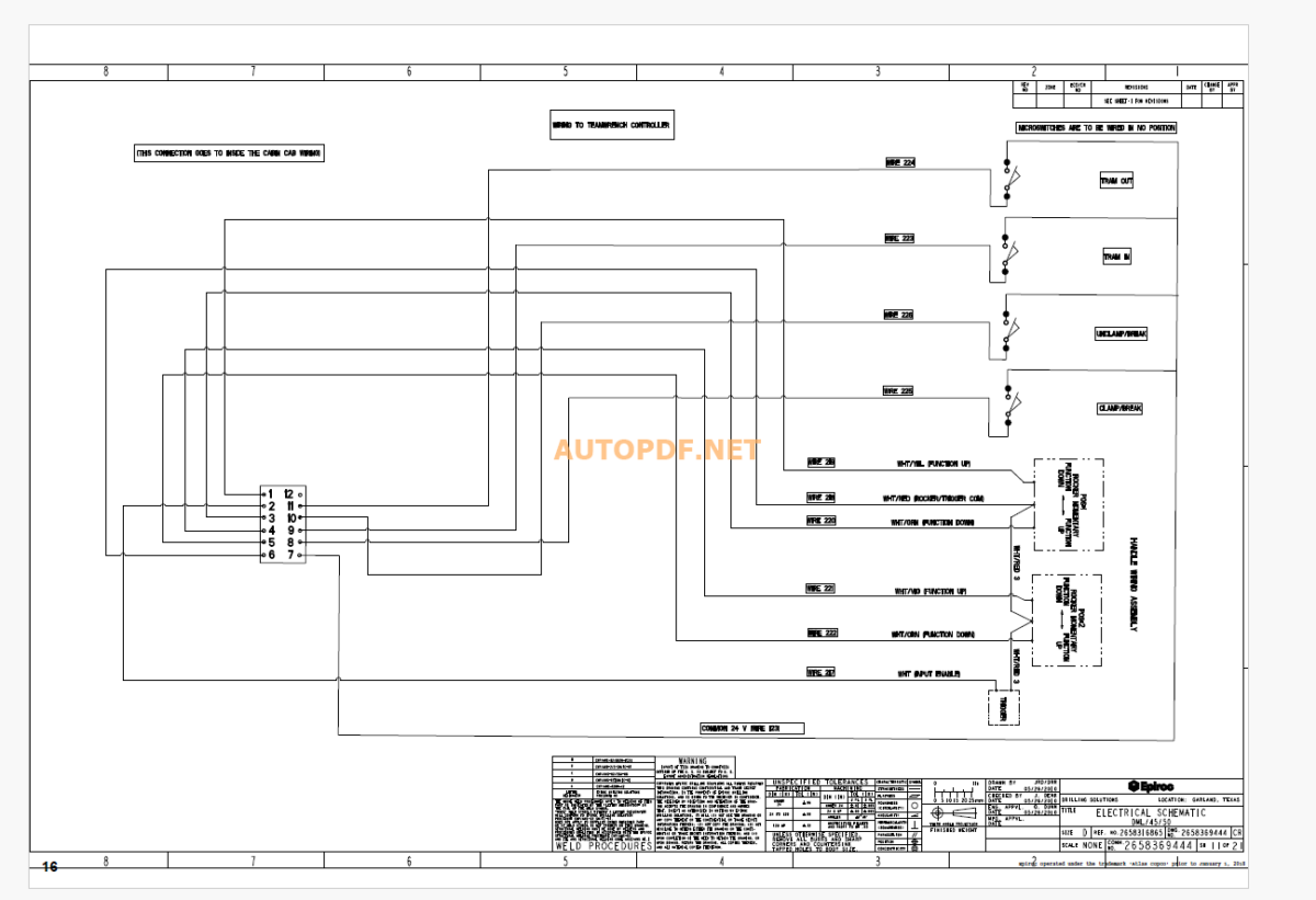 Epiroc Drill Master DML-SP Diagrams and Drawings Manual