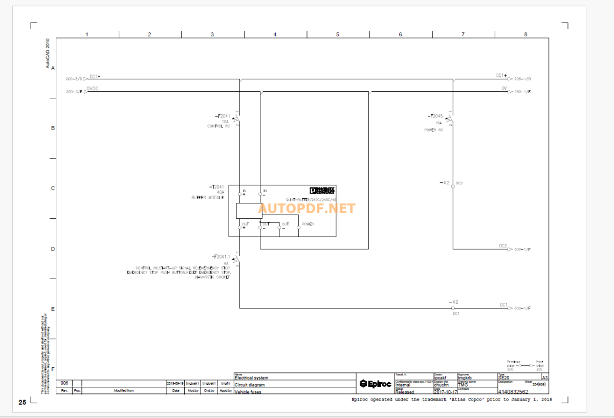 Epiroc Concrete Spraying Equipment Meyco SE20 Diagrams and Drawings Manual