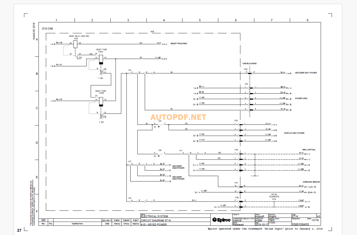 Epiroc Scooptram EST14 Diagrams and Drawings Manual