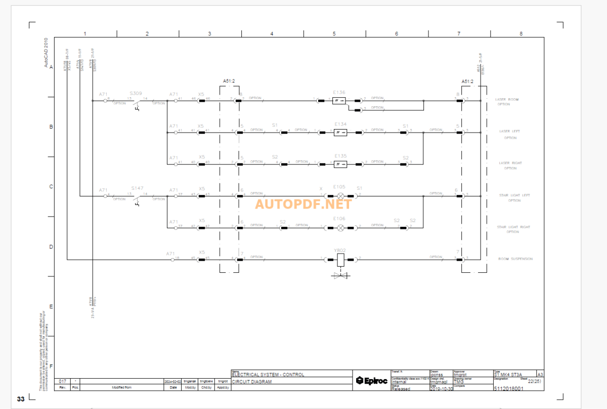 Epiroc Simba S7 D Diagrams and Drawings Manual